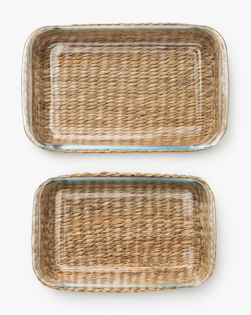 TWO'S COMPANY - Glass Baking Dishes With Hand Woven Lattice Set Of 2 McGee&Co
