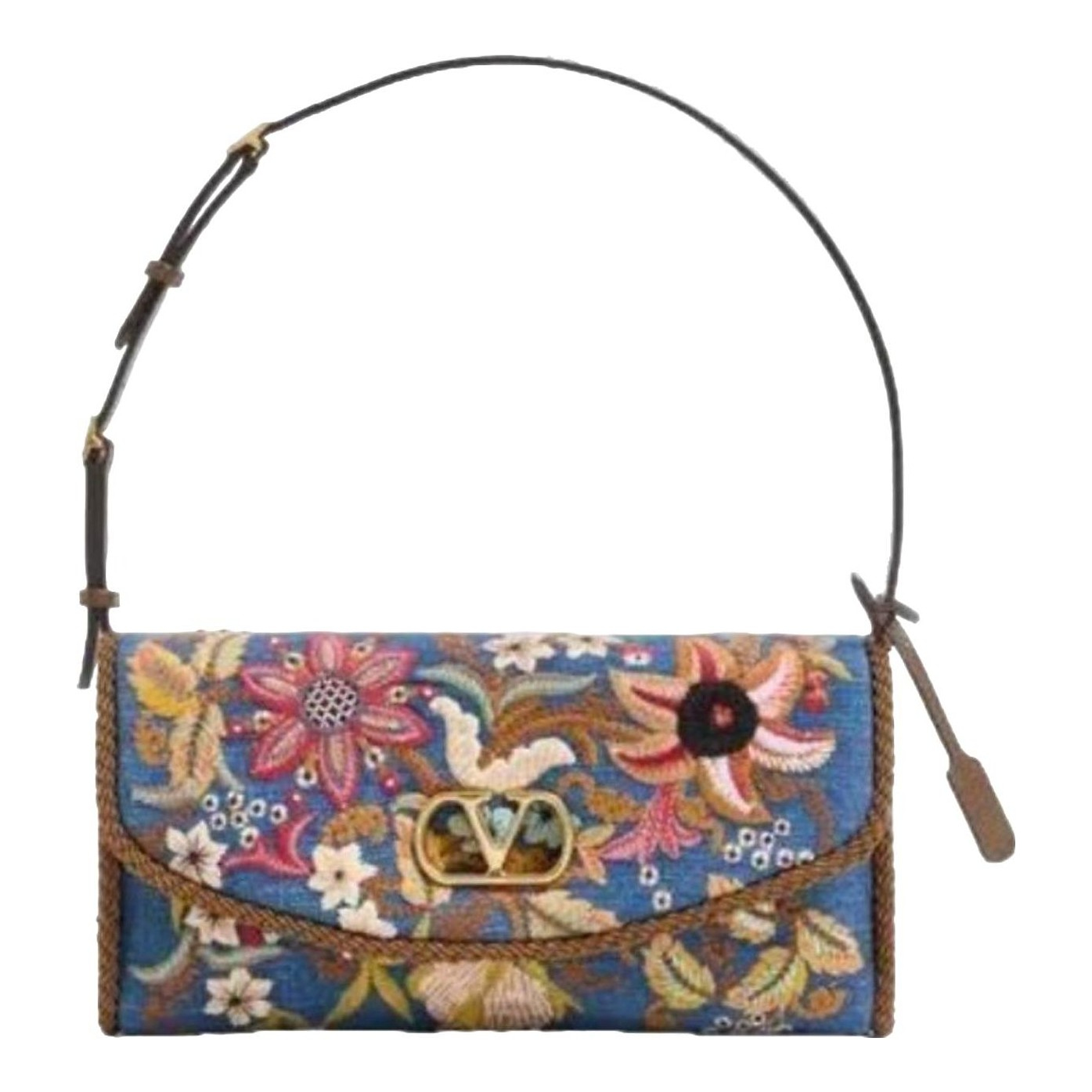 VALENTINO GARAVANI - Devain Small Embroidered Denim Shoulder Bag Mytheresa