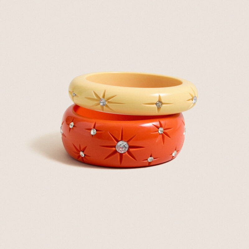 Vanilla and Tangerine Vedette Bangle Set Tuckernuck Jewelry