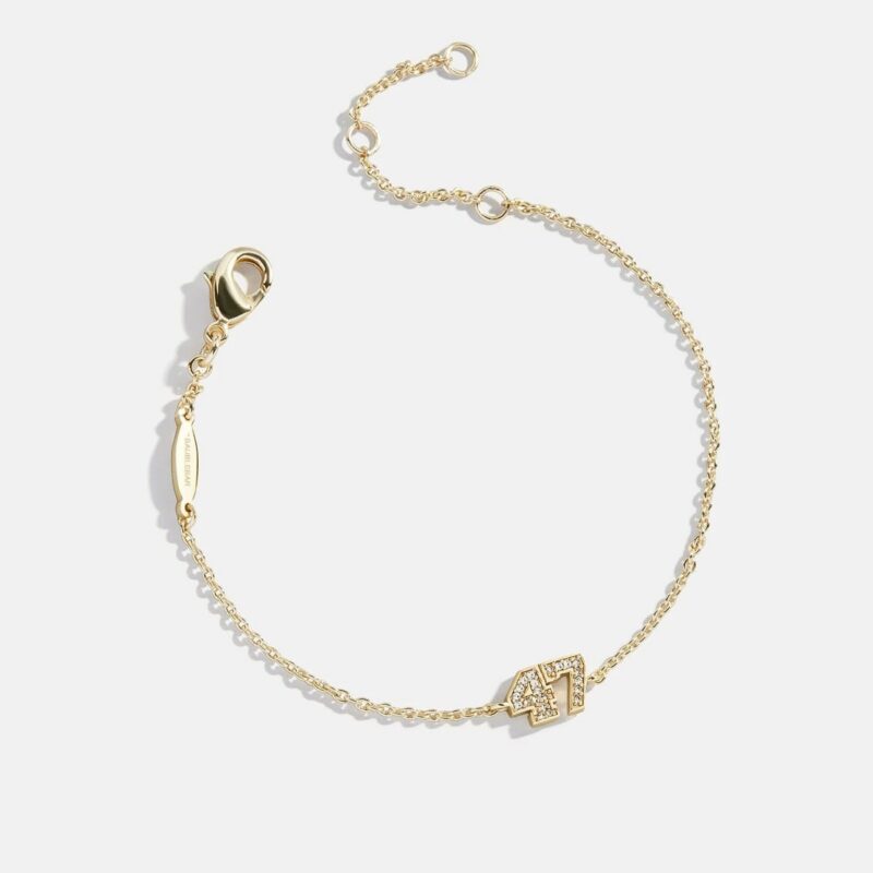 Varsity Number Custom Bracelet - One Gold Station BaubleBar