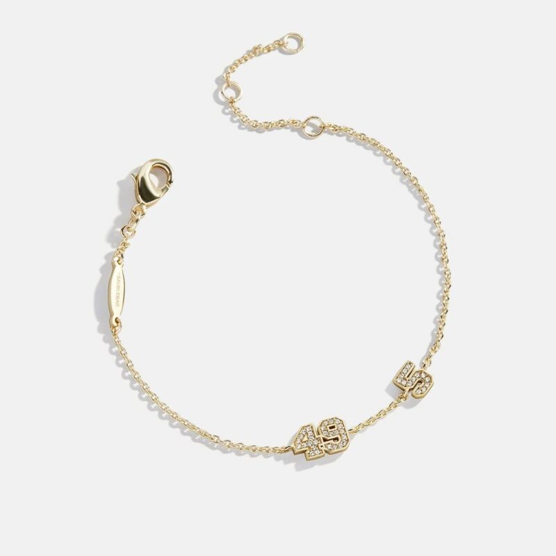 Varsity Number Custom Bracelet - Two Gold Stations BaubleBar