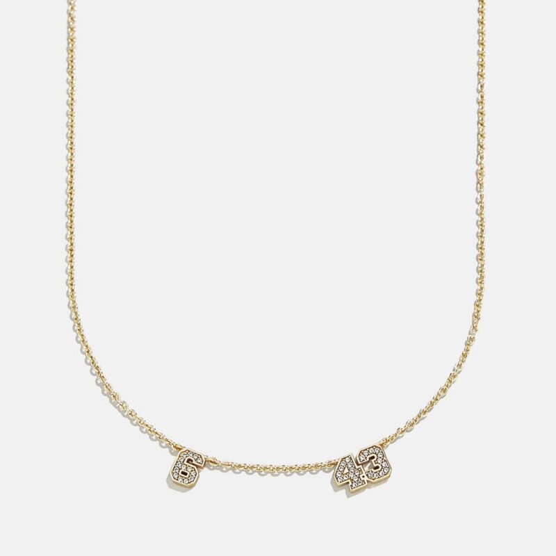 Varsity Number Custom Necklace - Two Gold Stations BaubleBar