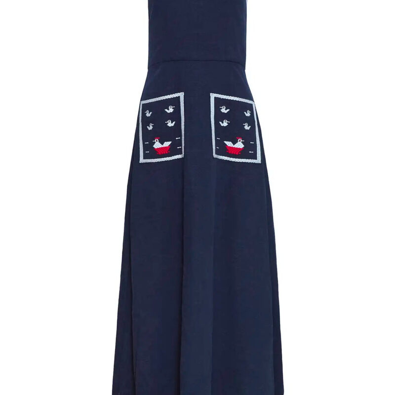 Vaughn Dress in Deep Sea Hunter bell