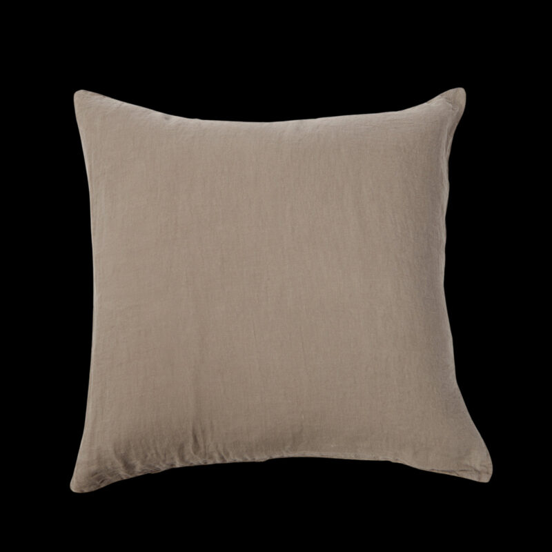 Washed Linen Cushion Cover in Smoke French Presse