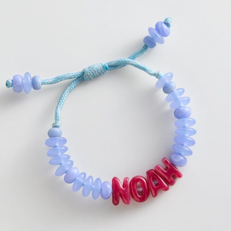 Wear Everywhere Waterproof Custom Bracelet - Blue Lace Agate/Fuchsia BaubleBar