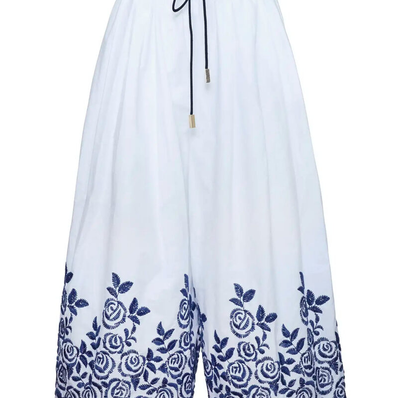 Whisper Pant in White Rose Fence Hunter bell