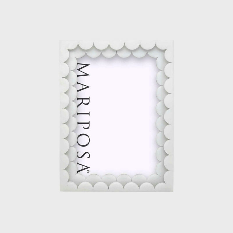 White Acrylic Double Scallop 5x7 Frame Mariposa