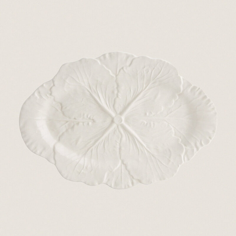 White Cabbage Small Oval Platter Bordallo Pinheiro