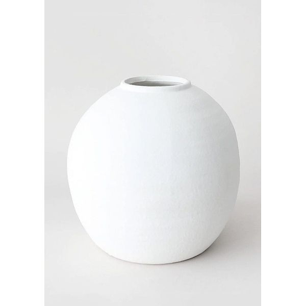 White Concrete Konos Vase - 10.75"