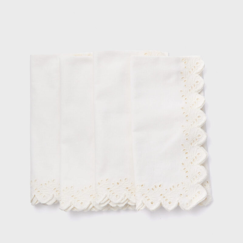 White Eyelet Embroidered Napkins Set of 4 Tuckernuck Home