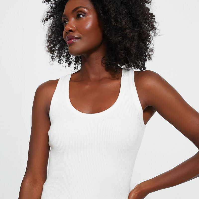 White Shelby Rib Knit Tank