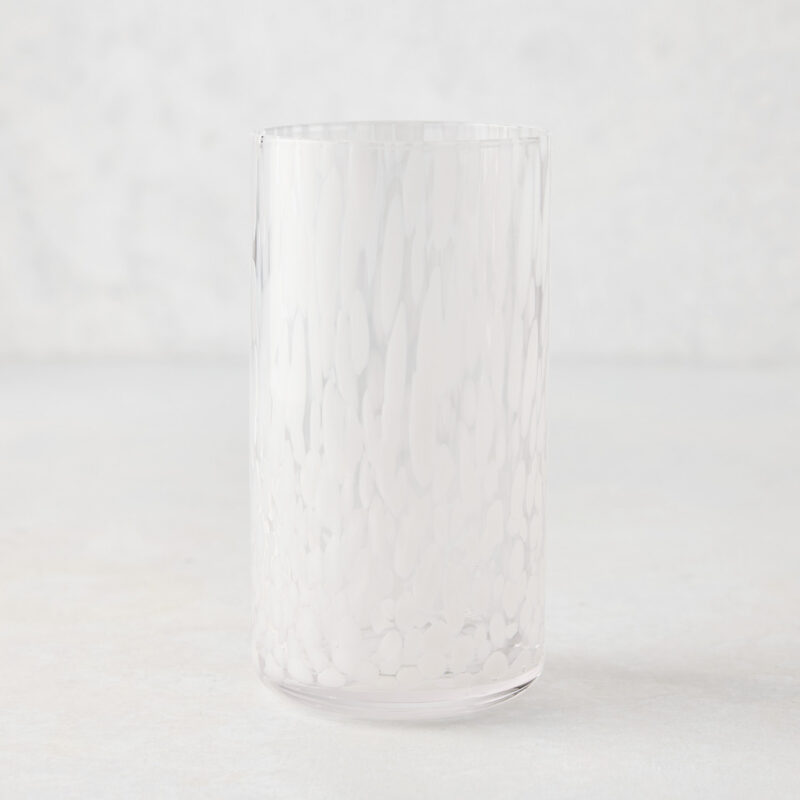White Spotted Highball Glass Dalian Crystal