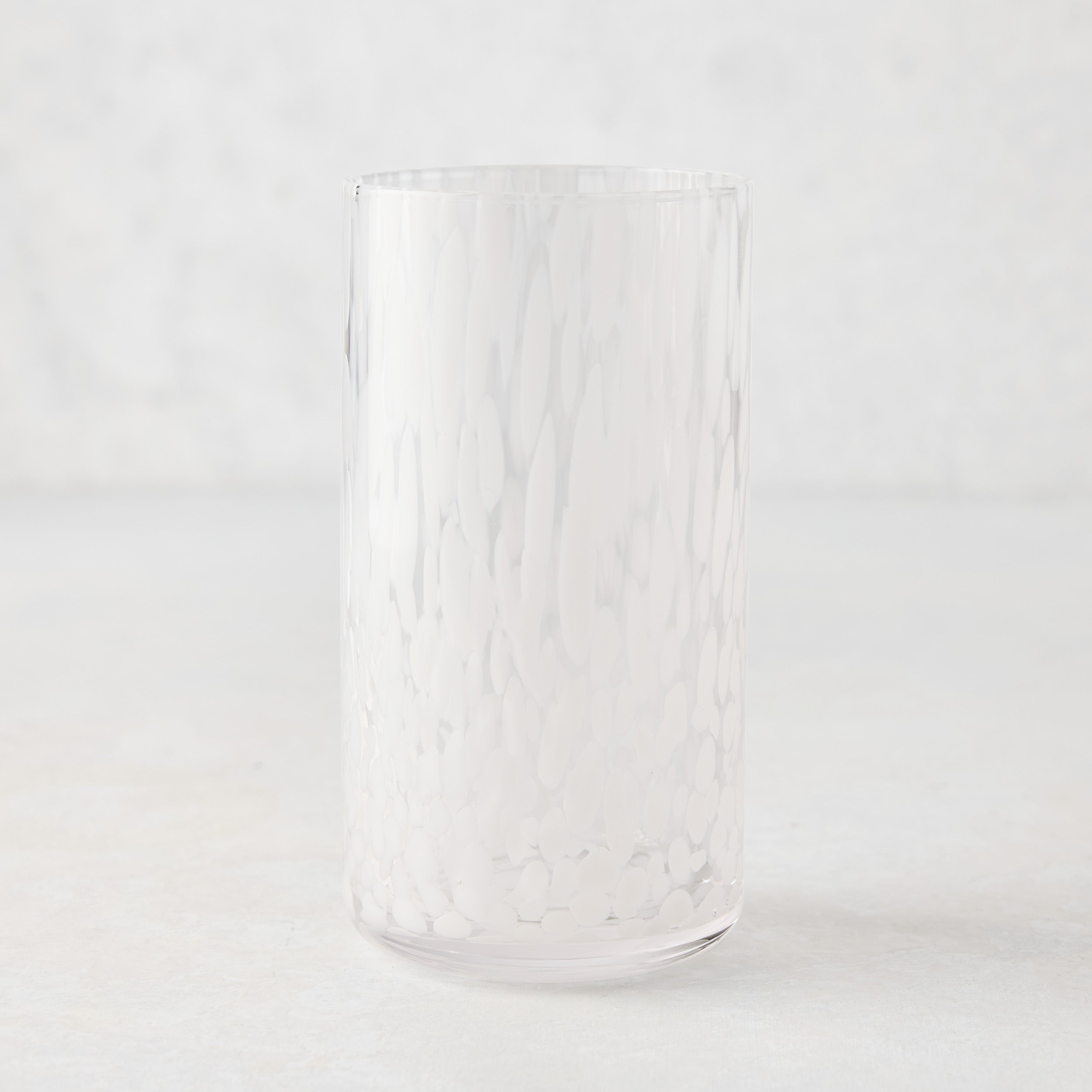 White Spotted Highball Glass Dalian Crystal