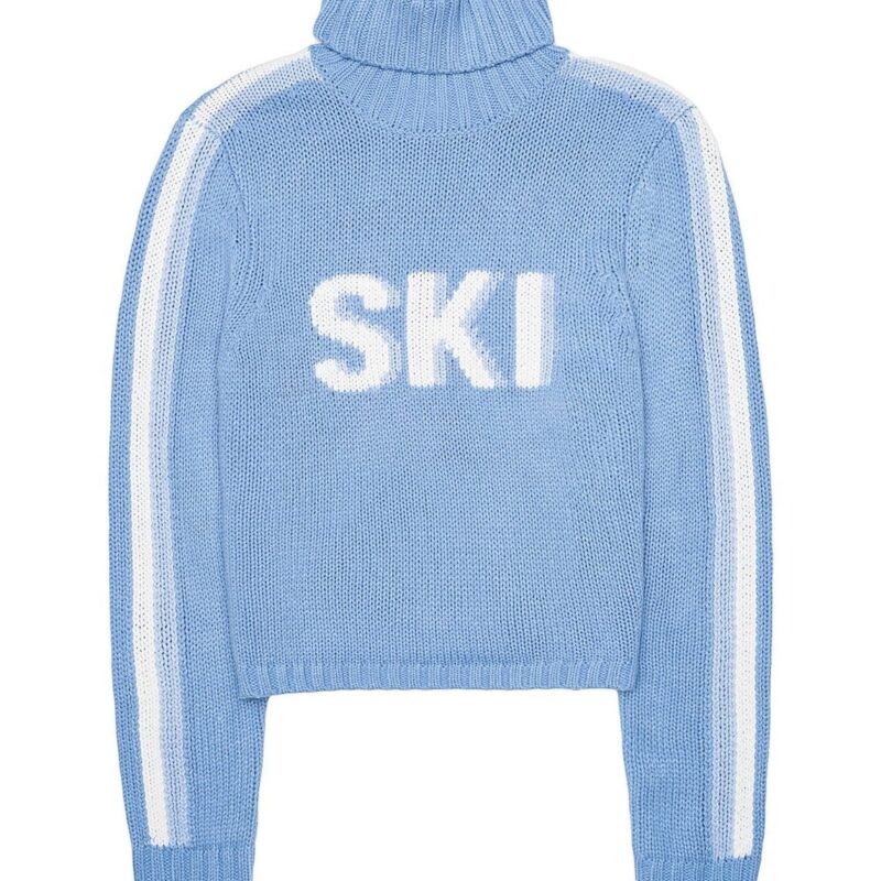 WOLF & BADGER | Women's Jade Turtleneck Sweater - Light Blue Ski | Large | Ellsworth & Ivey