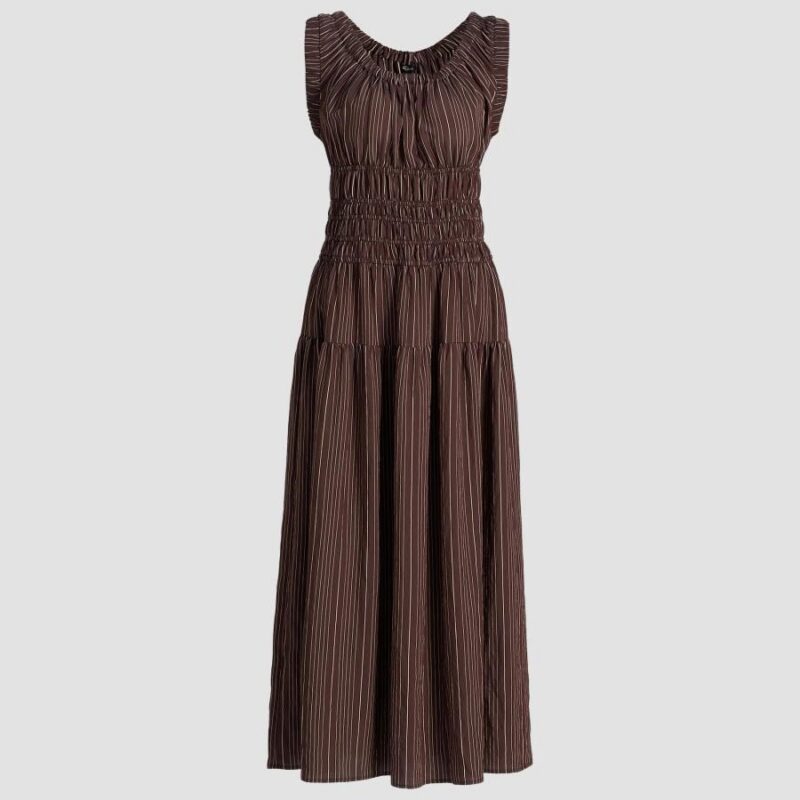 Women's Anastasia Striped Midi Dress - Chicory Stripe - Size Medium