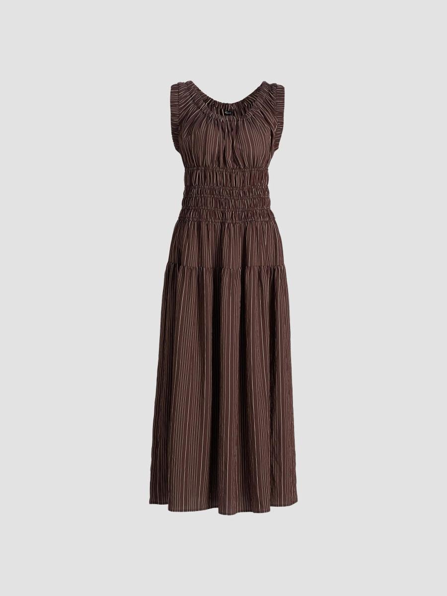 Women's Anastasia Striped Midi Dress - Chicory Stripe - Size Medium