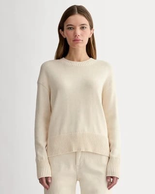 Women's Organic Cotton Crew Sweater by Everlane in Canvas, Size XXL