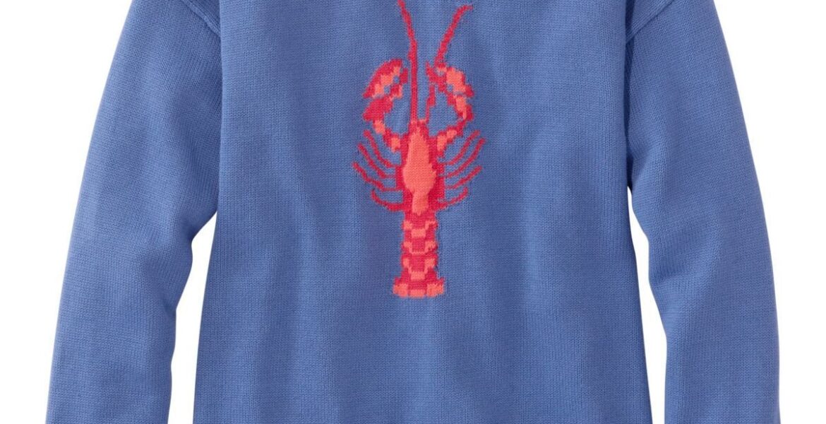 Women's The Original Double L® Sweater, Novelty Crewneck - Deep Lake Lobster L.L.Bean