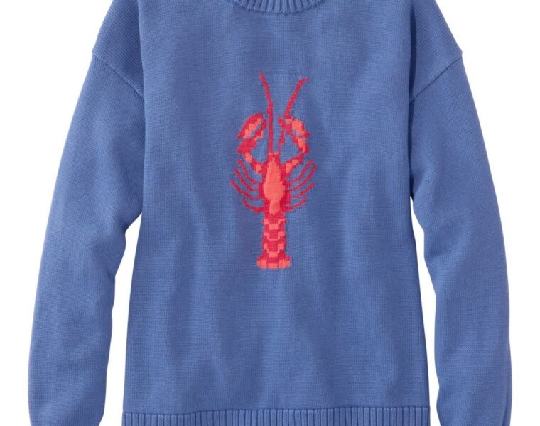 Women's The Original Double L® Sweater, Novelty Crewneck - Deep Lake Lobster L.L.Bean