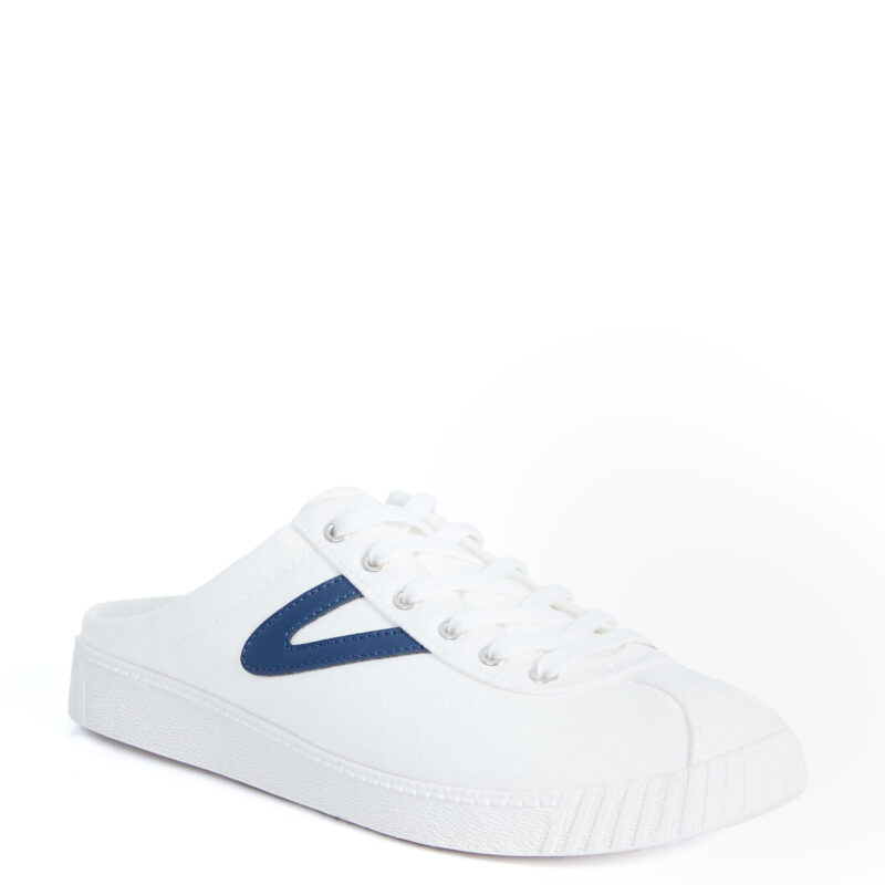 Women's White and Navy Easy Nylite Canvas Sneakers Tretorn