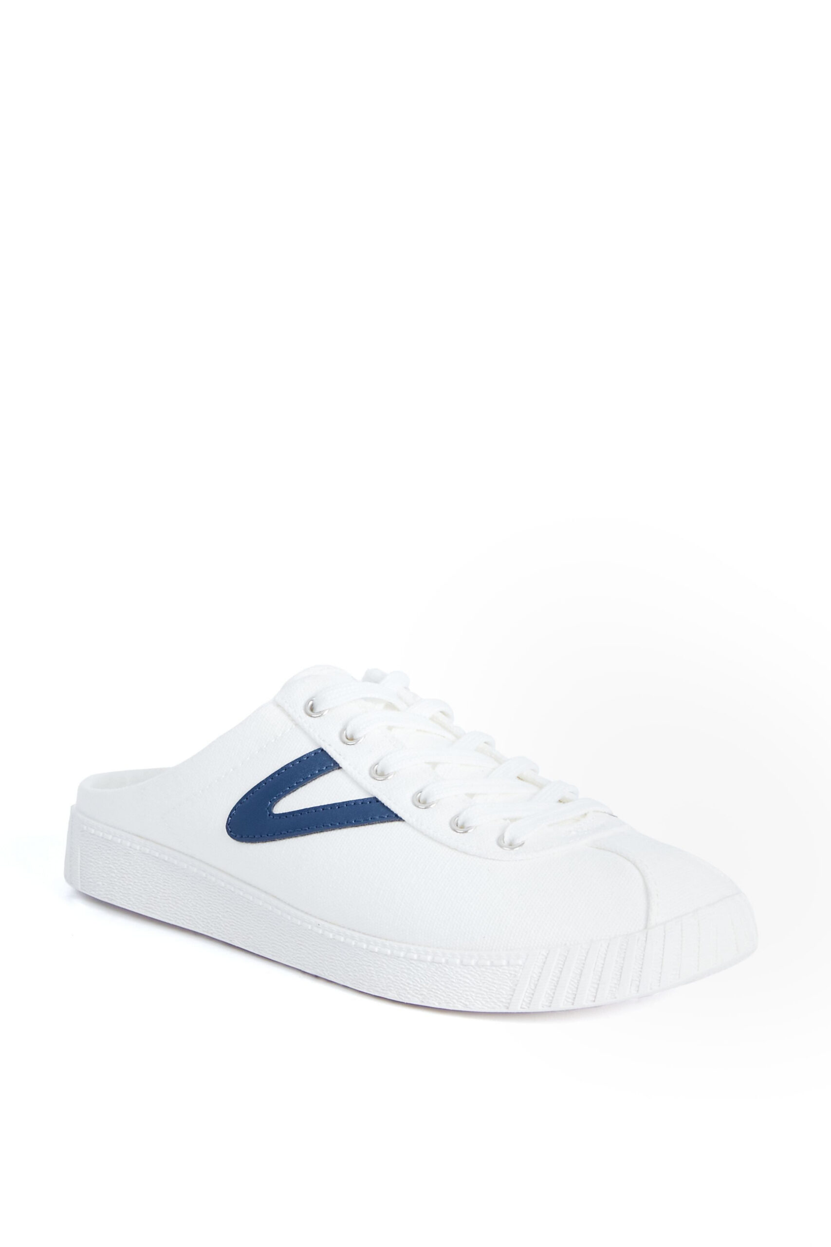 Women's White and Navy Easy Nylite Canvas Sneakers Tretorn