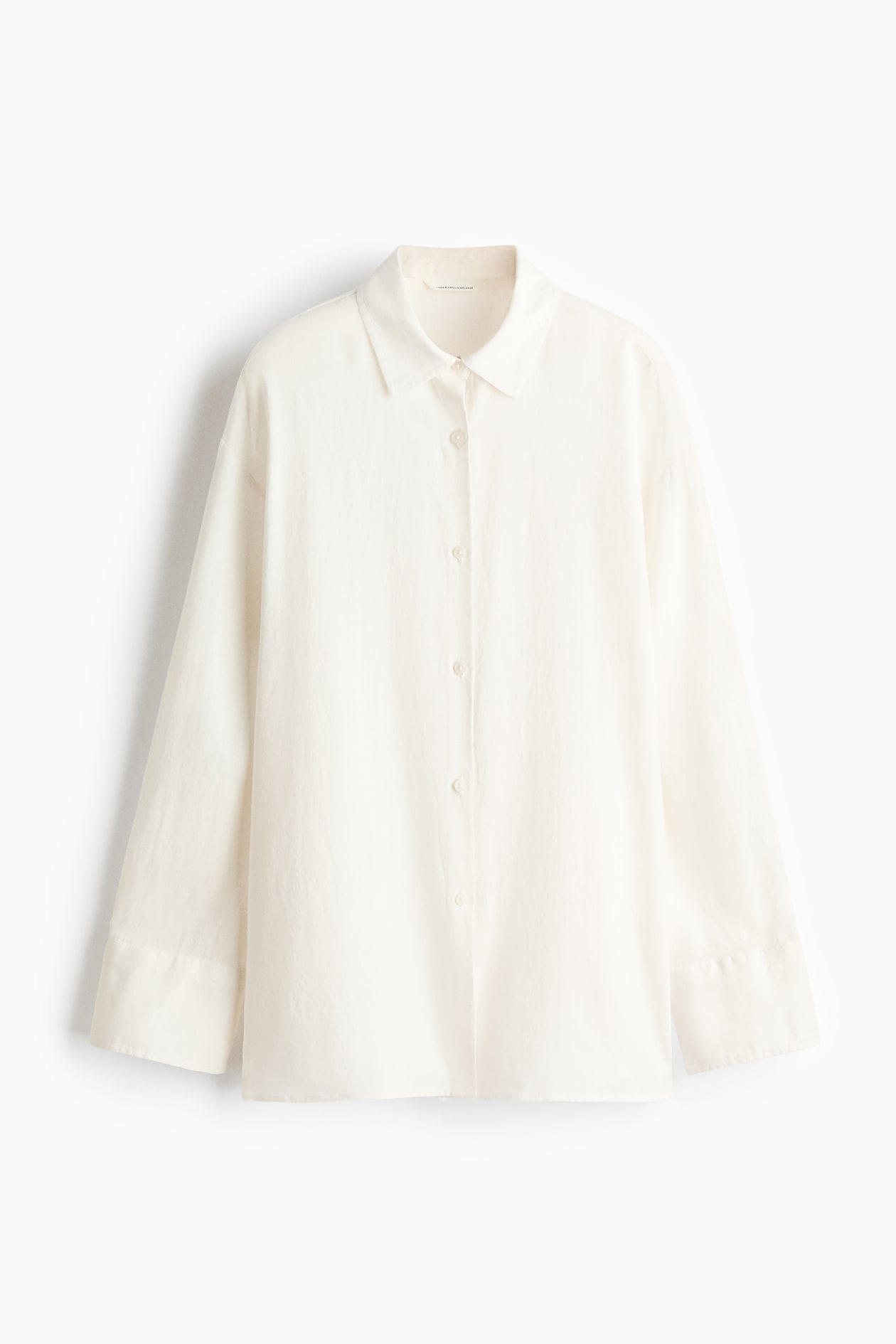Women's White Oversized Linen-Blend Shirt | H&m Us
