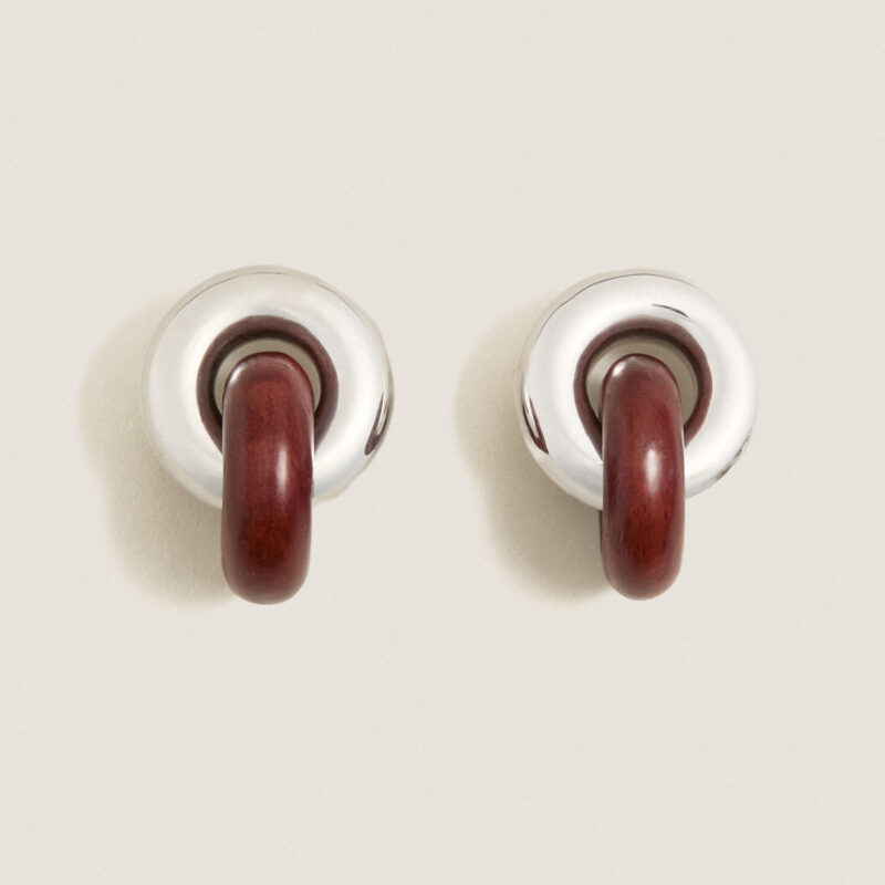 Wood and Silver Cumulus Earrings Uncommon Matters