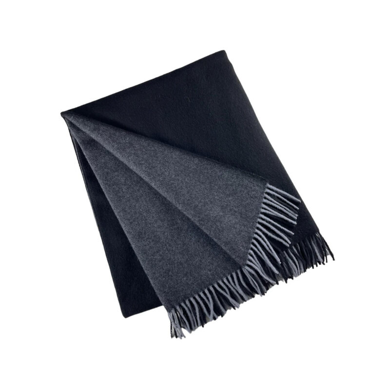 Wool Two Tone Throw with Fringe A Soft Idea