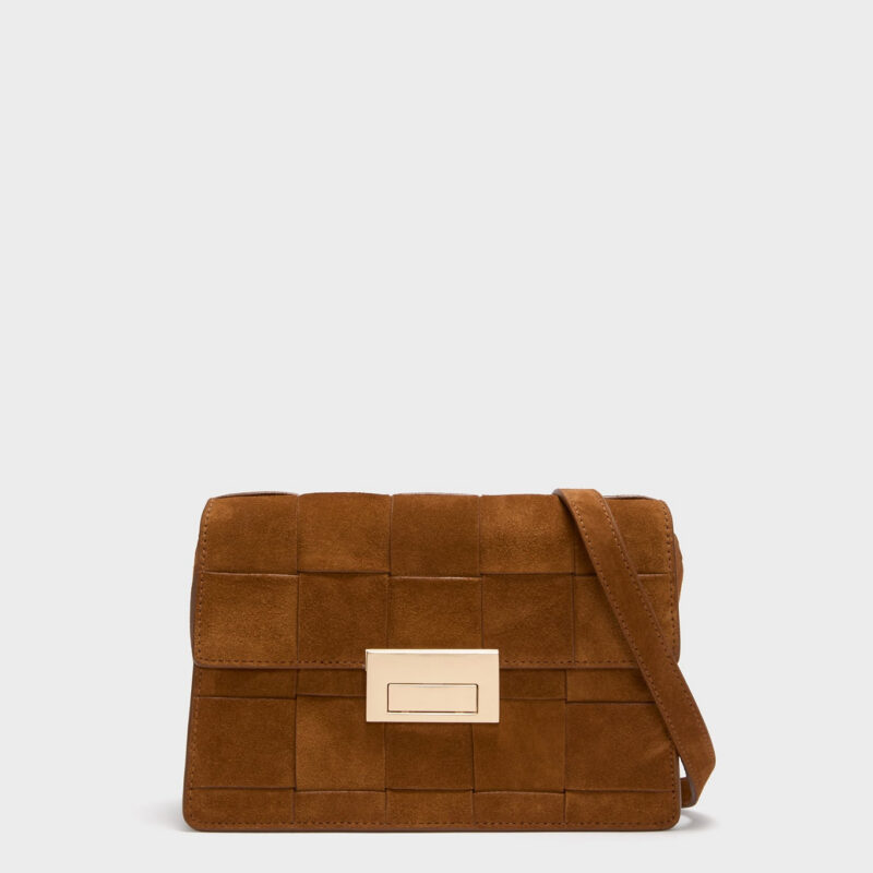 Woven Cacao Suede Delphine Crossbody Bag Loeffler Randall