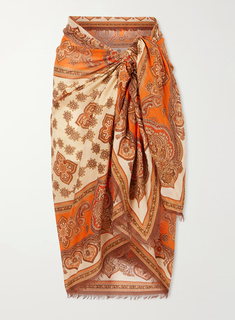 ZIMMERMANN | Frayed Printed Cotton Pareo