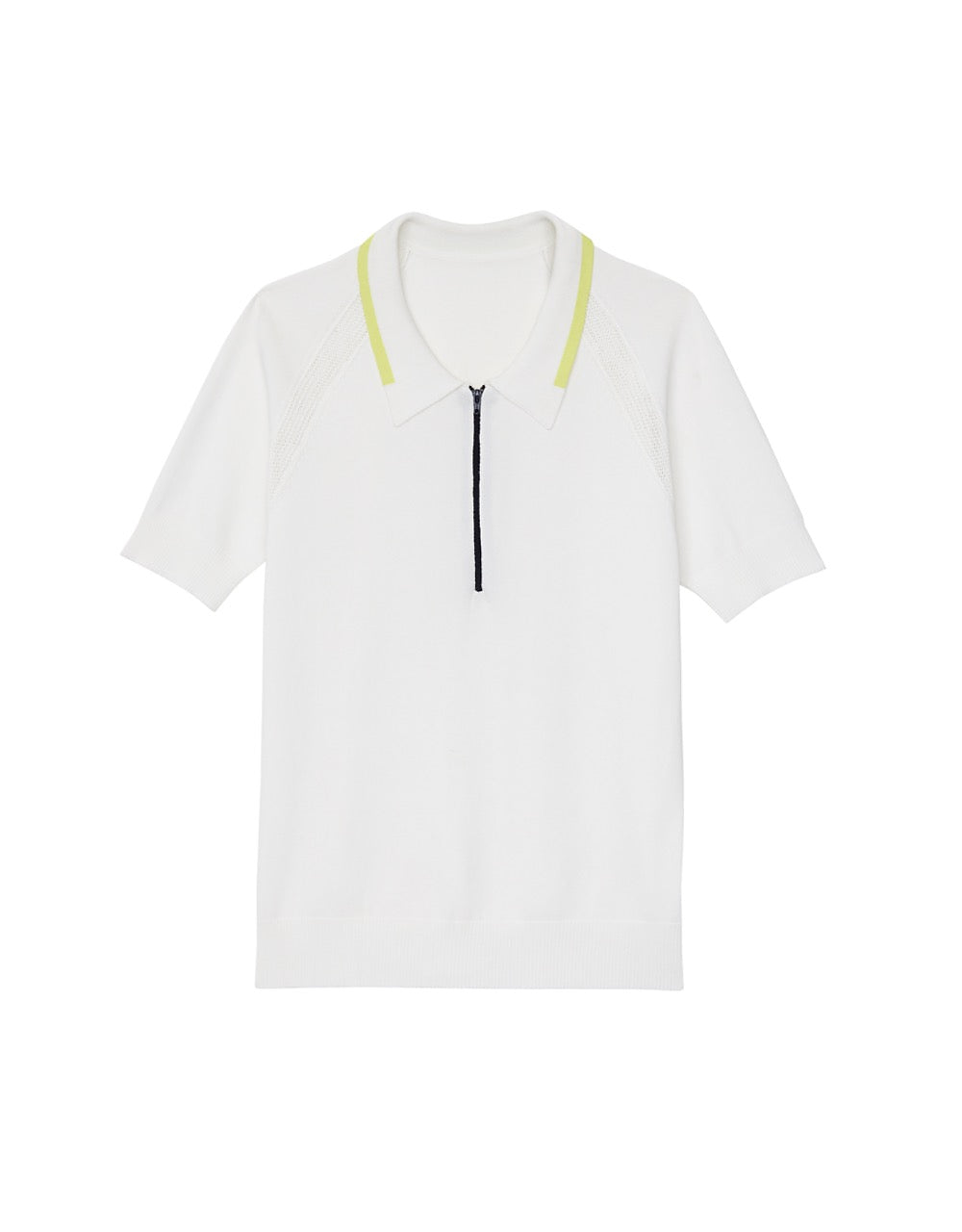 Zip Front Knit Polo in White L'Etoile Sport