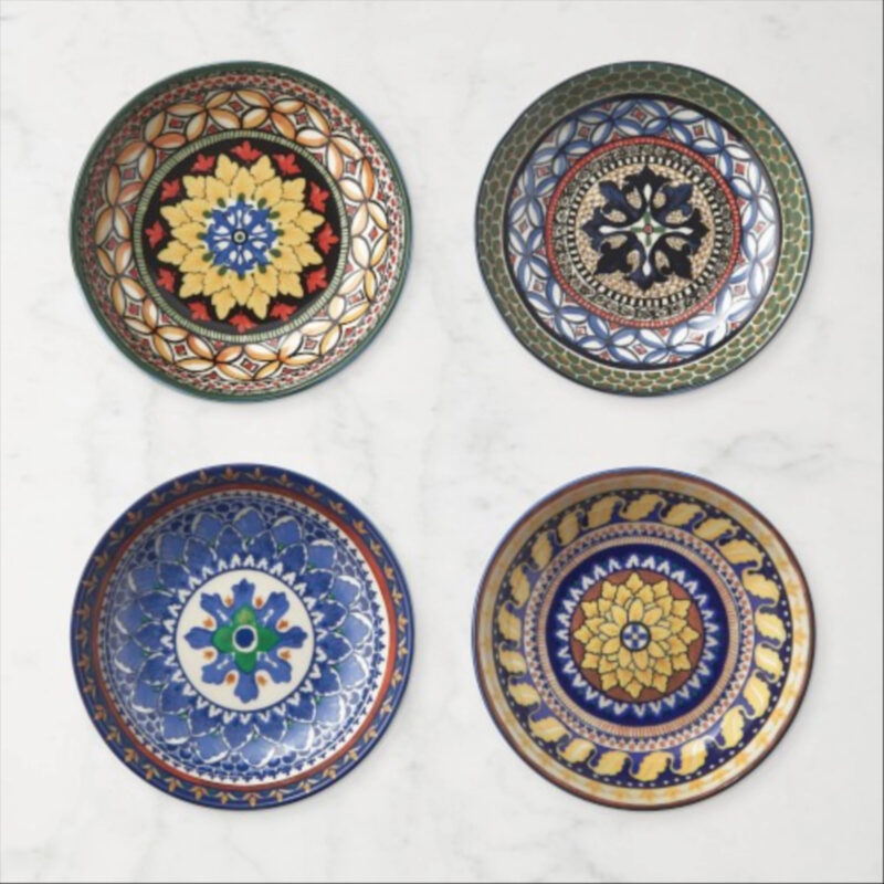 Sicily Ceramic Mixed Dipping Bowls, Set of 4, Large