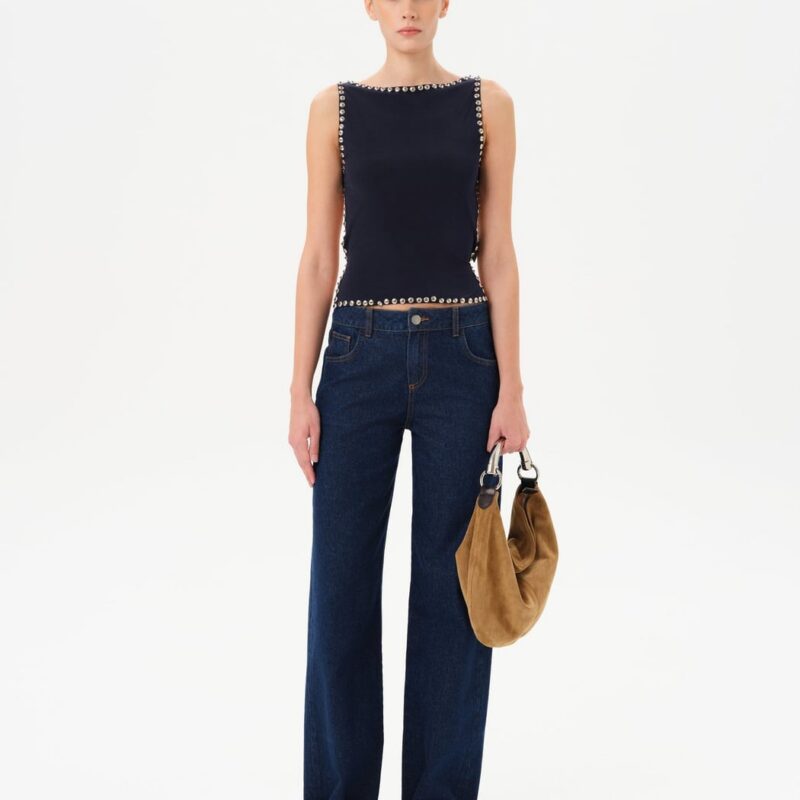 Siedrés ZELNA - Fitted jersey top with stud details — image 2 of 7
