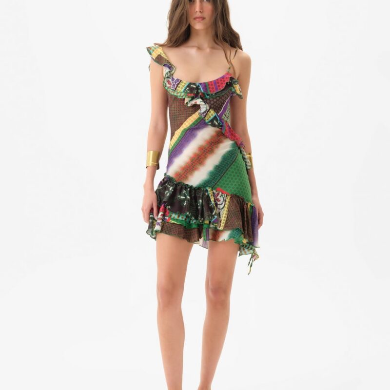 Siedrés MIMIKA - Patchwork print mini dress with ruffle detailing — image 1 of 5
