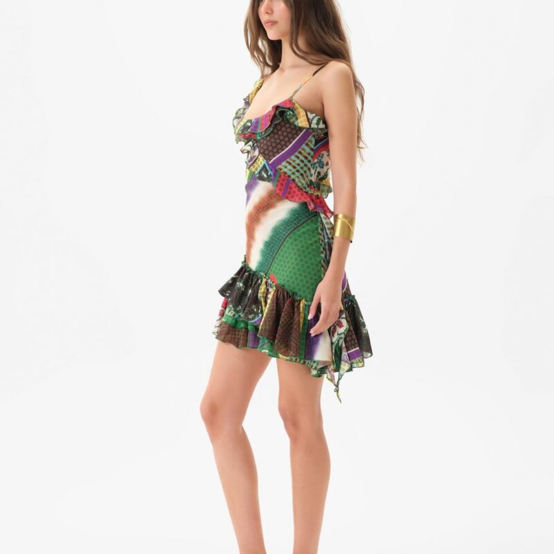 Siedrés MIMIKA - Patchwork print mini dress with ruffle detailing — image 2 of 5