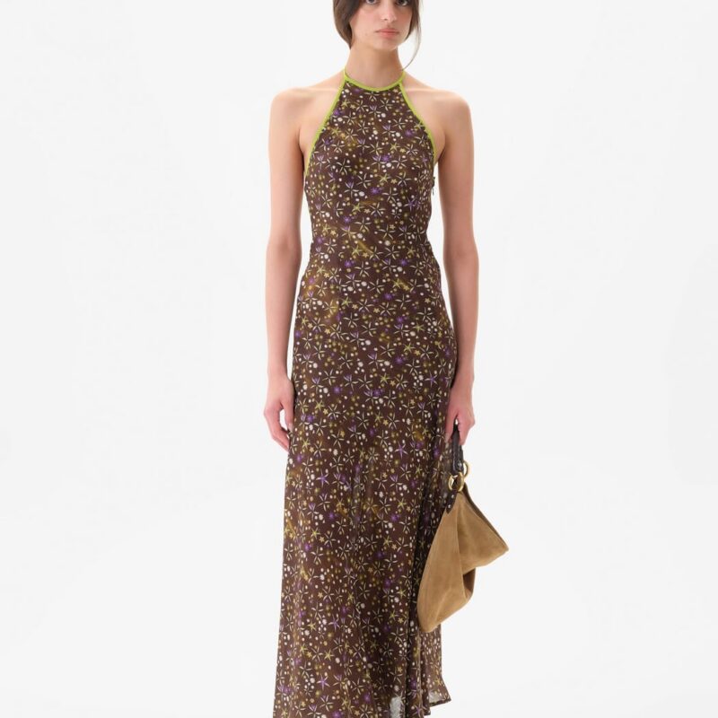Siedrés CHARLOTTE - Floral print open-back maxi voile dress — image 1 of 6