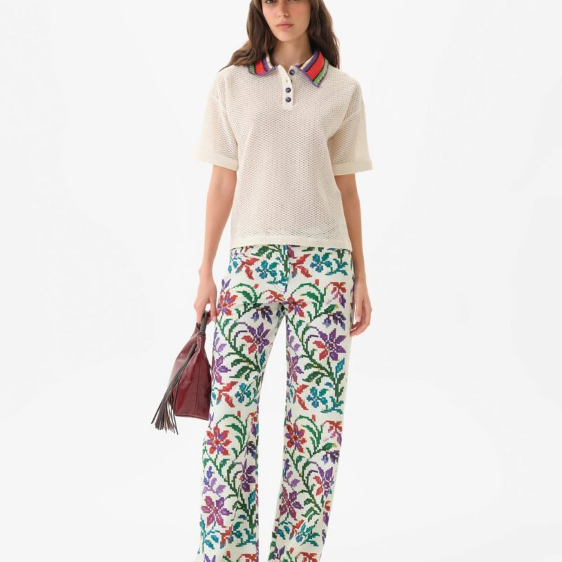 Siedrés ROUX - Floral printed straight-leg low-rise pants — image 1 of 5