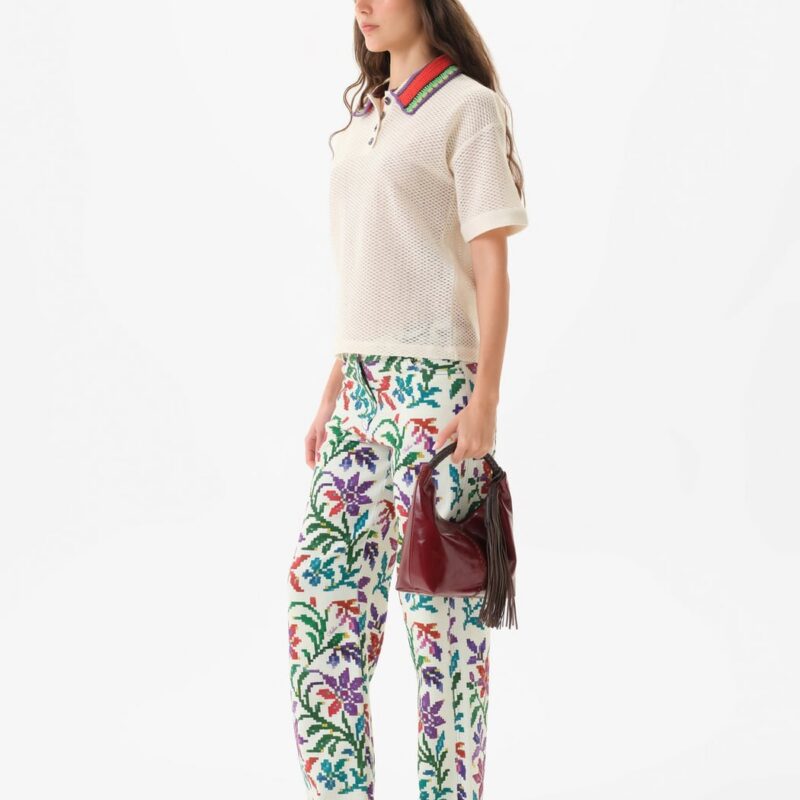 Siedrés ROUX - Floral printed straight-leg low-rise pants — image 2 of 5
