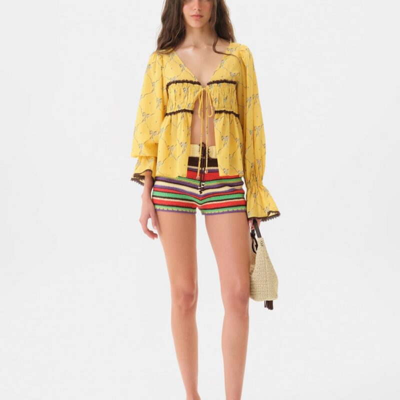 Siedrés RENATA - Striped crochet mini shorts — image 1 of 7
