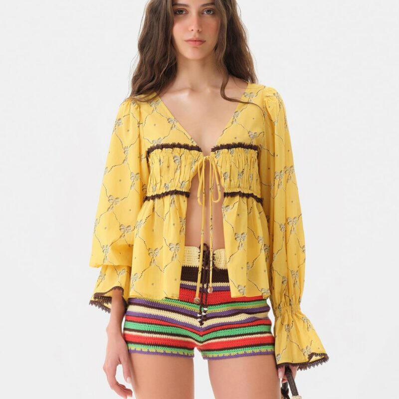 Siedrés RENATA - Striped crochet mini shorts — image 2 of 7
