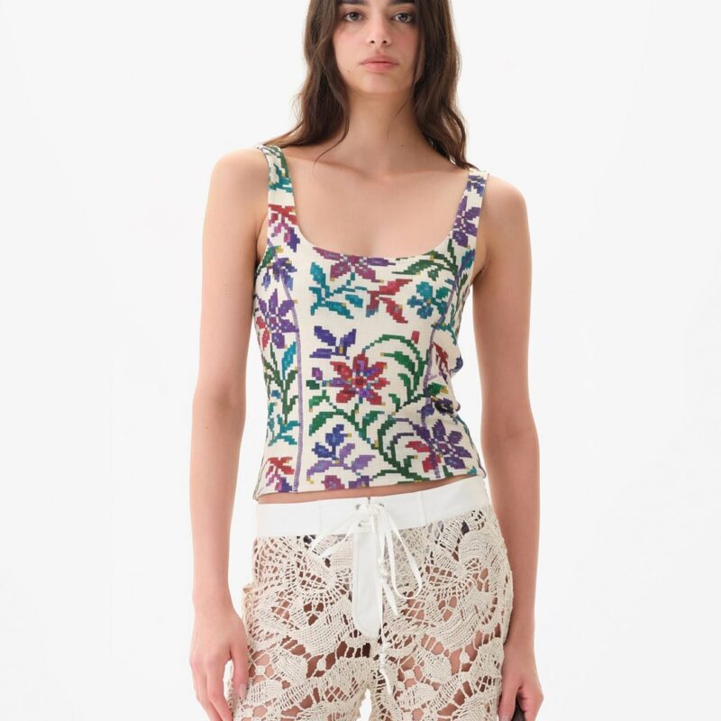 Siedrés CALI - Printed square-neck tank top — image 1 of 5