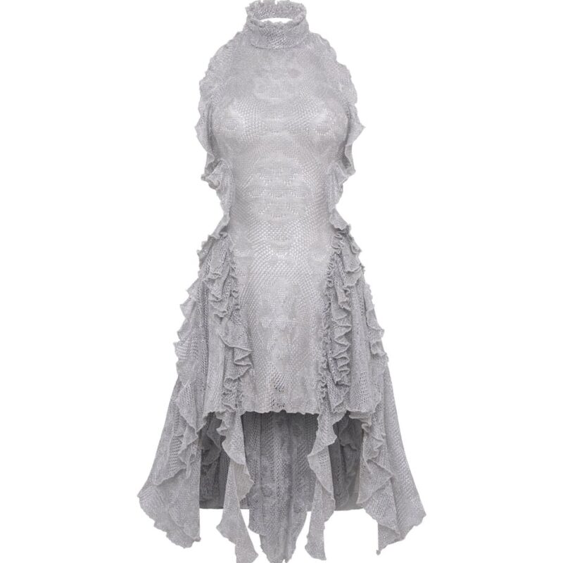 Siedrés BONNIE - Asymmetric metallic knit halter dress — image 1 of 4