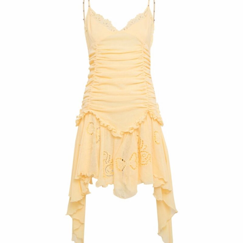 Siedrés JAZ - Ruched v-neck embroidered mini dress — image 1 of 3