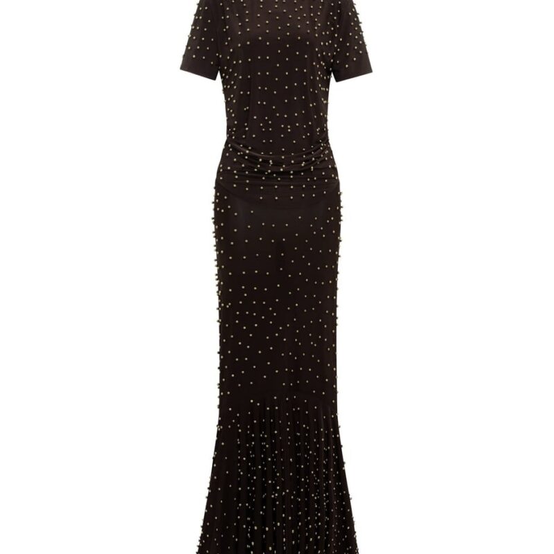 Siedrés TOVI - Gold studded open-back jersey maxi dress — image 1 of 3