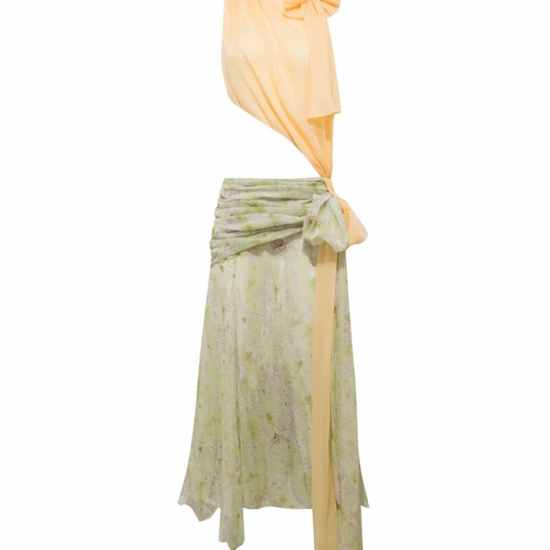 Siedrés DALIA - Two-tone draped chiffon gown with bow detail — image 1 of 4
