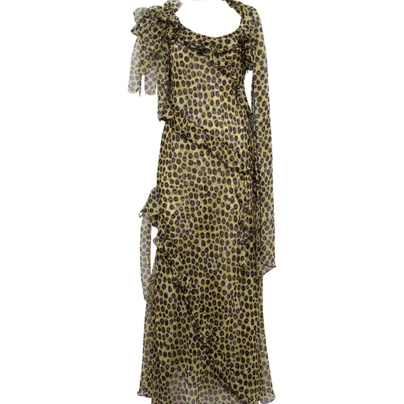 Siedrés MONICA - Ruffled chiffon maxi dress with scarf detail — image 1 of 3