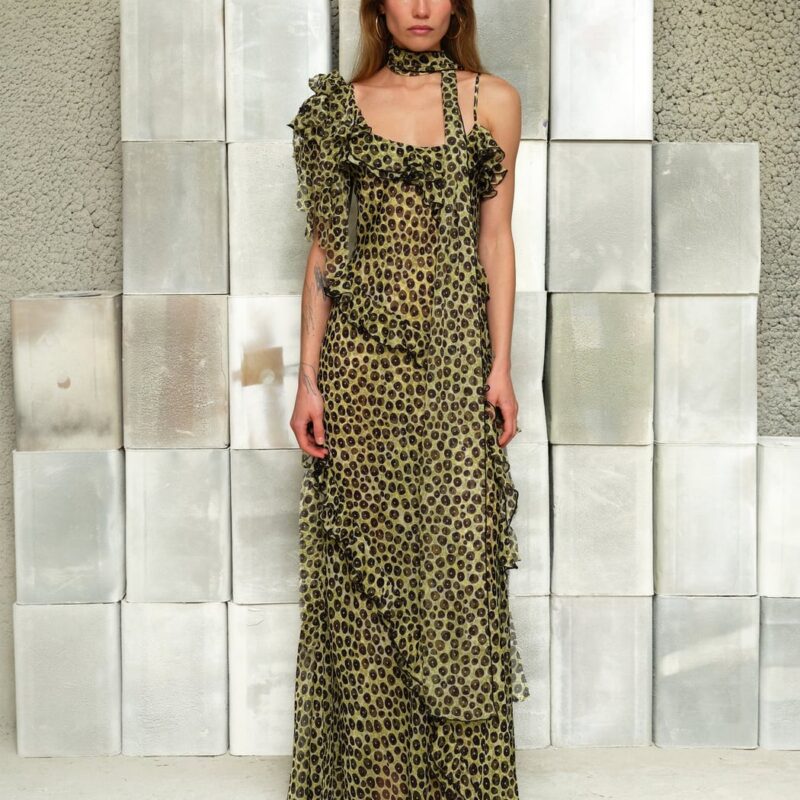 Siedrés MONICA - Ruffled chiffon maxi dress with scarf detail — image 2 of 3