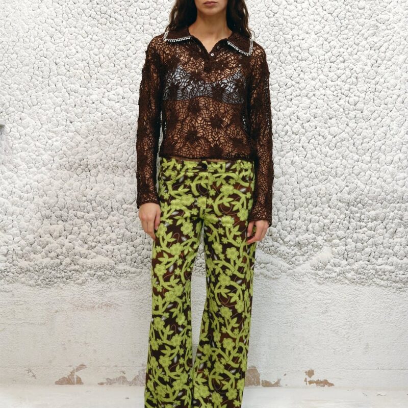 Siedrés ROUX - Floral printed straight-leg low-rise pants — image 2 of 3