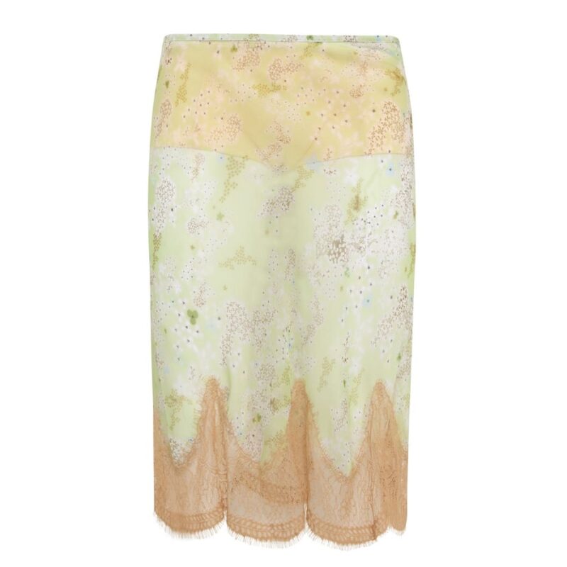 Siedrés COLETTE - Printed chiffon midi skirt with lace hem — image 1 of 3