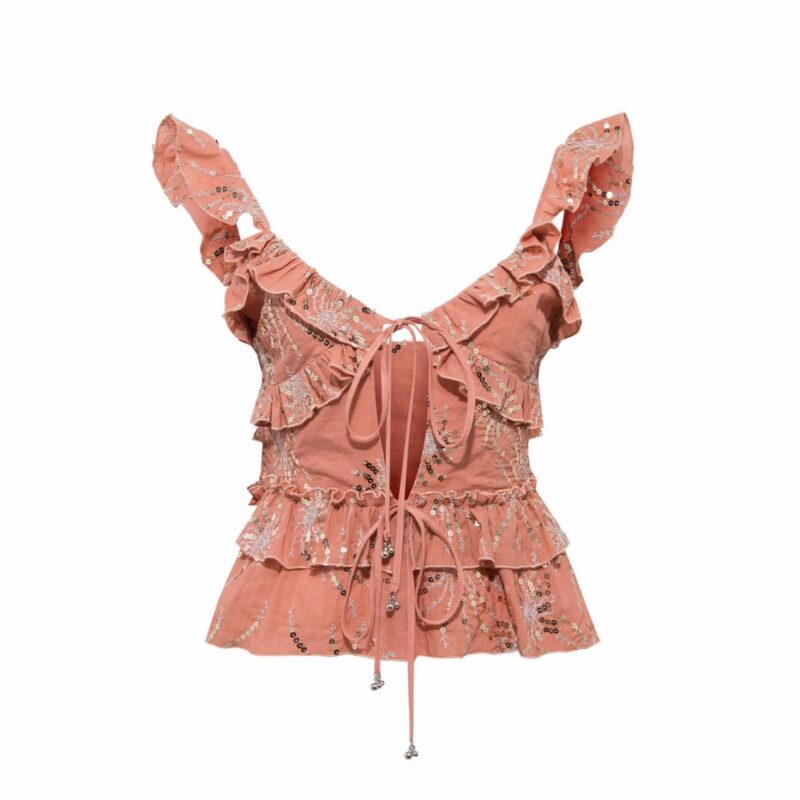 Siedrés LYDIA - Embellished ruffled top — image 1 of 4